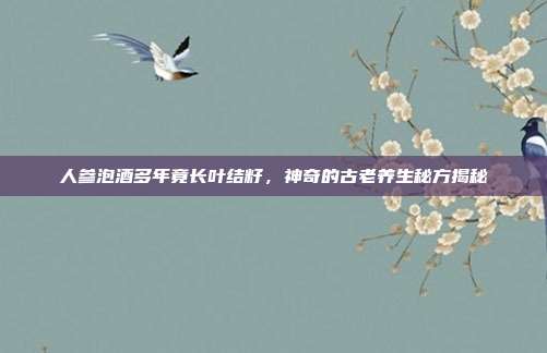 人参泡酒多年竟长叶结籽，神奇的古老养生秘方揭秘