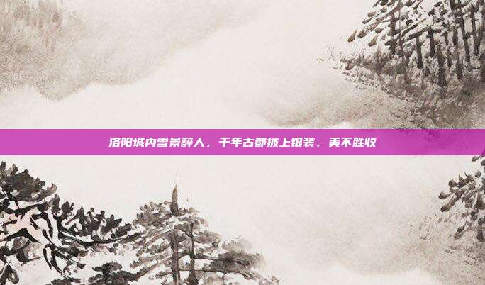 洛阳城内雪景醉人，千年古都披上银装，美不胜收