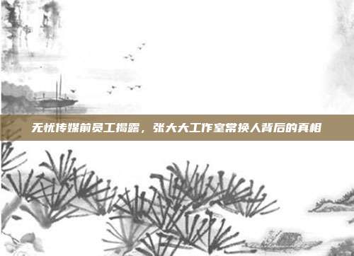 无忧传媒前员工揭露，张大大工作室常换人背后的真相