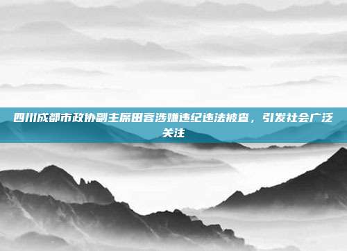 四川成都市政协副主席田蓉涉嫌违纪违法被查，引发社会广泛关注