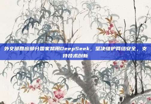 外交部回应部分国家禁用DeepSeek，坚决维护网络安全，支持技术创新