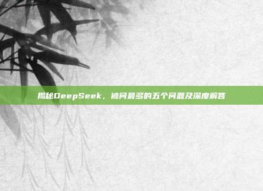 揭秘DeepSeek，被问最多的五个问题及深度解答