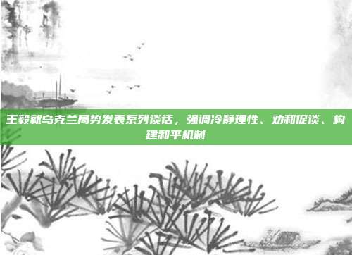 王毅就乌克兰局势发表系列谈话，强调冷静理性、劝和促谈、构建和平机制