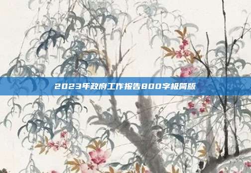 2023年政府工作报告800字极简版