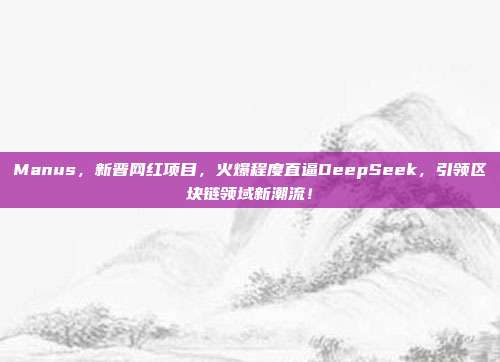 Manus，新晋网红项目，火爆程度直逼DeepSeek，引领区块链领域新潮流！